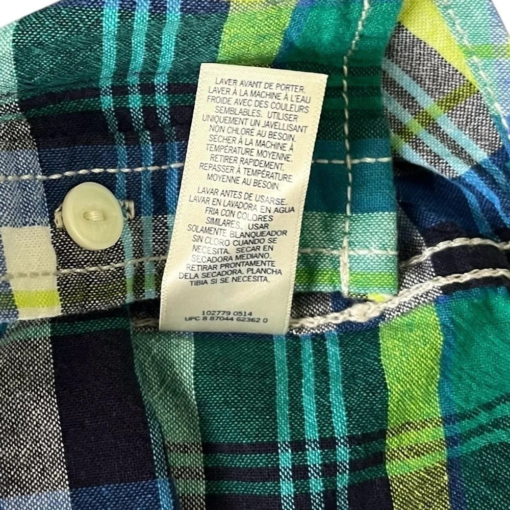 OshKosh plaid cotton multicolor button up shirt Boys 9 Mo pockets long sleeves